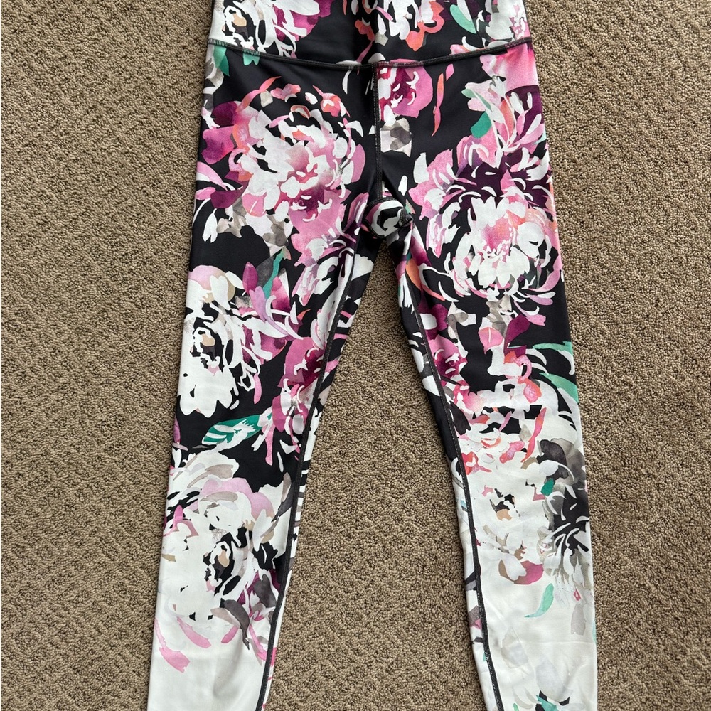 Athleta Kids Leggings - Black and Pink Floral